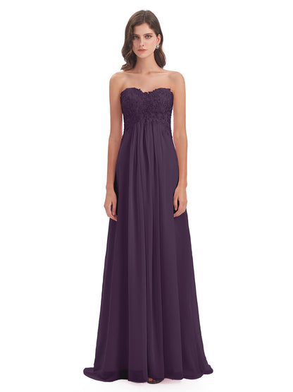 Halle Sweep-Brush Train Beading Sweetheart Bridesmaid Dresses