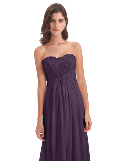 Halle Sweep-Brush Train Beading Sweetheart Bridesmaid Dresses
