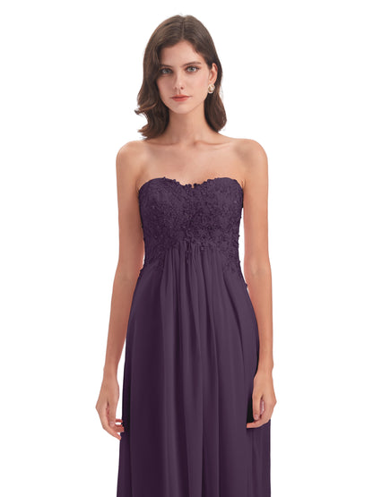 Halle Sweep-Brush Train Beading Sweetheart Bridesmaid Dresses