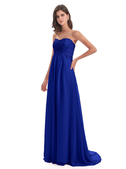 Halle Sweep-Brush Train Beading Sweetheart Bridesmaid Dresses
