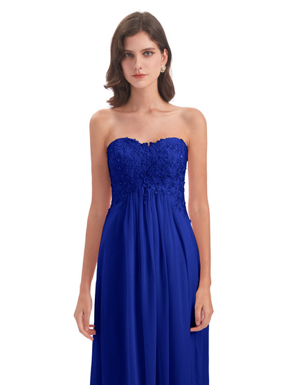 Halle Sweep-Brush Train Beading Sweetheart Bridesmaid Dresses