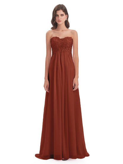 Halle Sweep-Brush Train Beading Sweetheart Bridesmaid Dresses