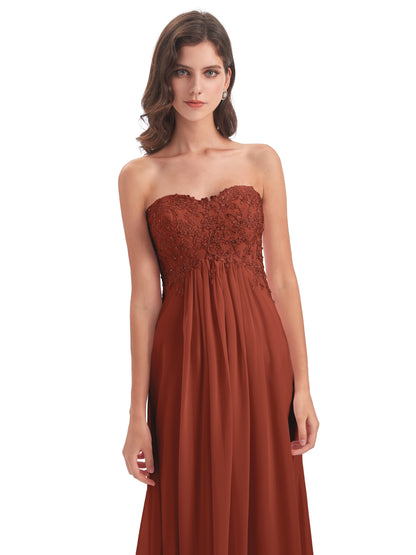 Halle Sweep-Brush Train Beading Sweetheart Bridesmaid Dresses