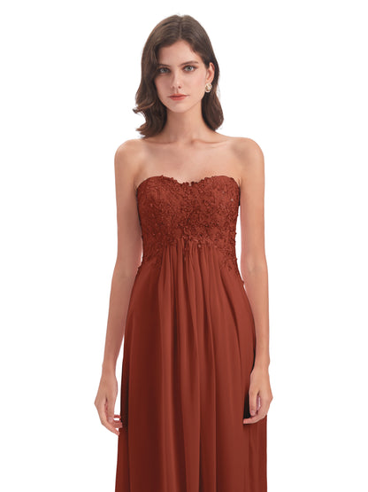 Halle Sweep-Brush Train Beading Sweetheart Bridesmaid Dresses