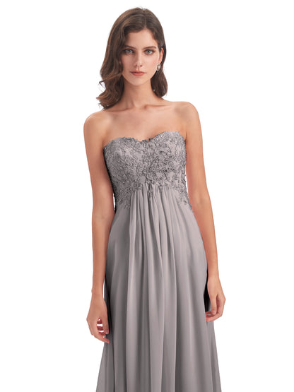 Halle Sweep-Brush Train Beading Sweetheart Bridesmaid Dresses