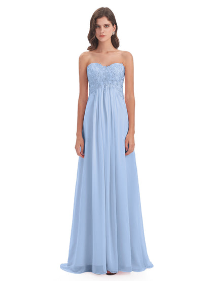 Halle Sweep-Brush Train Beading Sweetheart Bridesmaid Dresses