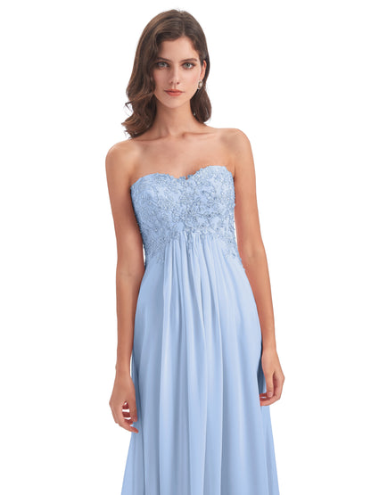 Halle Sweep-Brush Train Beading Sweetheart Bridesmaid Dresses