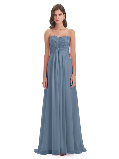 Halle Sweep-Brush Train Beading Sweetheart Bridesmaid Dresses