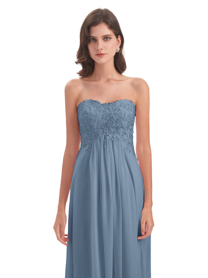 Halle Sweep-Brush Train Beading Sweetheart Bridesmaid Dresses