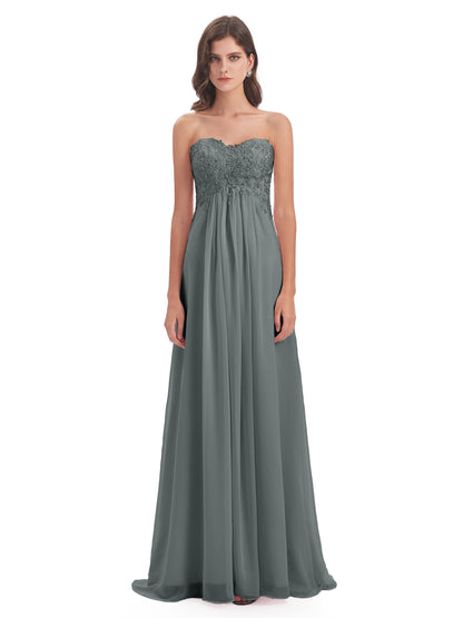 Halle Sweep-Brush Train Beading Sweetheart Bridesmaid Dresses