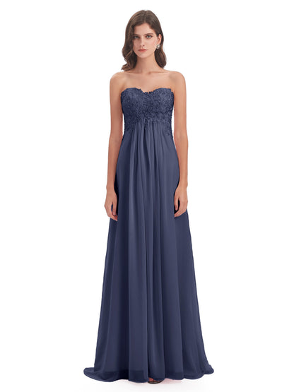 Halle Sweep-Brush Train Beading Sweetheart Bridesmaid Dresses