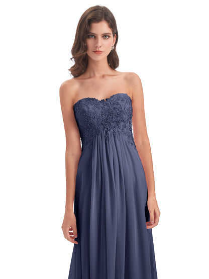 Halle Sweep-Brush Train Beading Sweetheart Bridesmaid Dresses