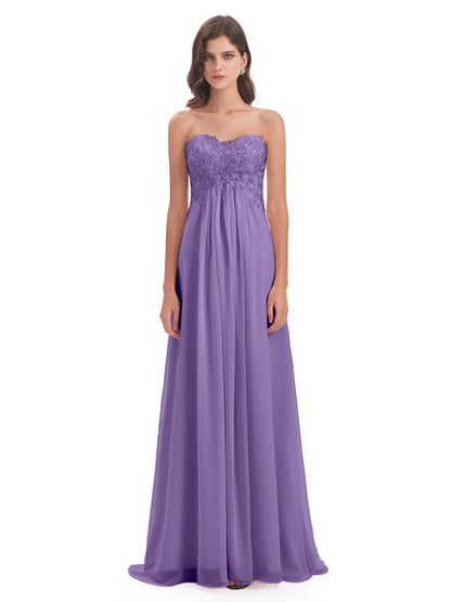 Halle Sweep-Brush Train Beading Sweetheart Bridesmaid Dresses