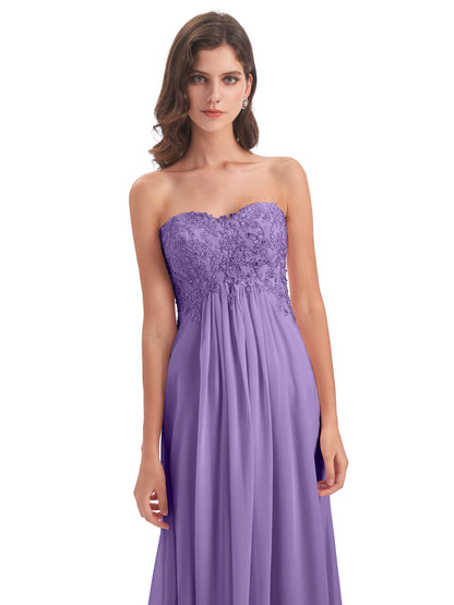 Halle Sweep-Brush Train Beading Sweetheart Bridesmaid Dresses