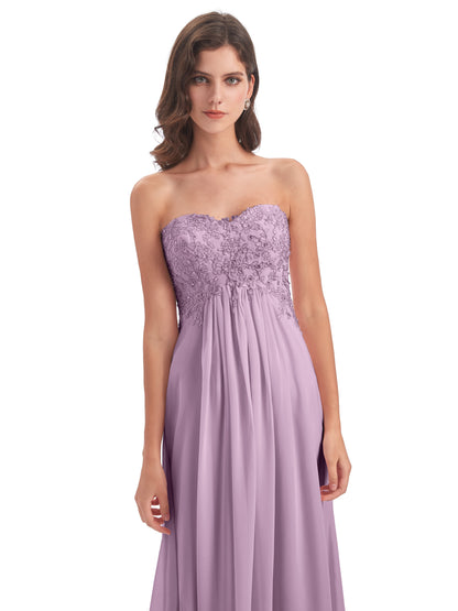 Halle Sweep-Brush Train Beading Sweetheart Bridesmaid Dresses