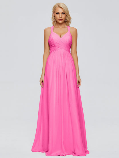 Josephine Spaghetti Straps Chiffon Bridesmaid Dresses