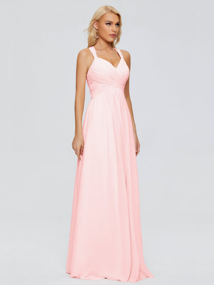Josephine Spaghetti Straps Chiffon Bridesmaid Dresses