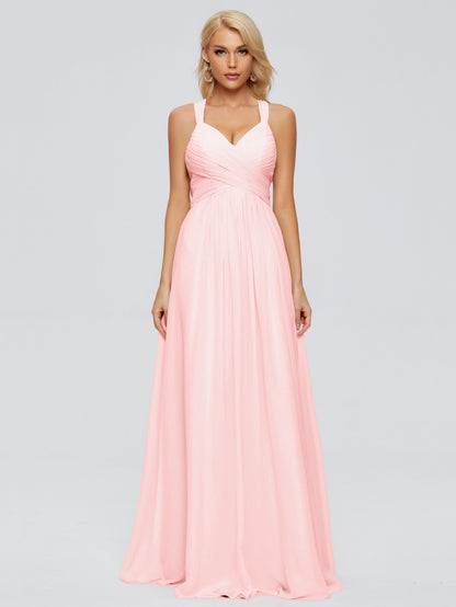 Josephine Spaghetti Straps Chiffon Bridesmaid Dresses