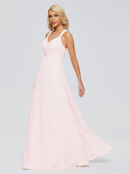 Josephine Spaghetti Straps Chiffon Bridesmaid Dresses