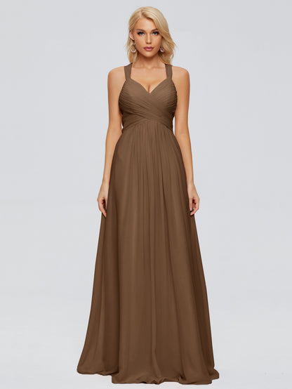 Josephine Spaghetti Straps Chiffon Bridesmaid Dresses