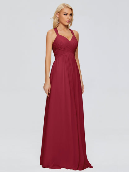 Josephine Spaghetti Straps Chiffon Bridesmaid Dresses