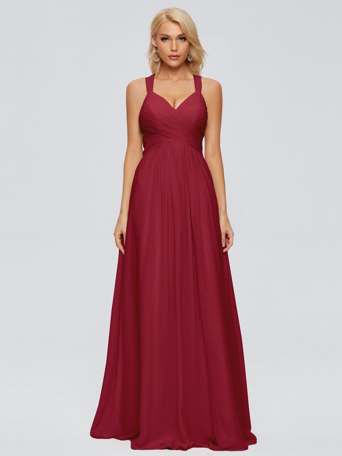 Josephine Spaghetti Straps Chiffon Bridesmaid Dresses