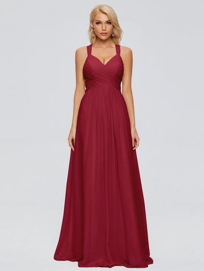 Josephine Spaghetti Straps Chiffon Bridesmaid Dresses