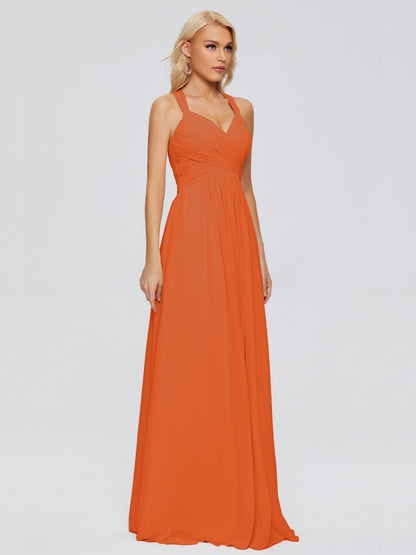 Josephine Spaghetti Straps Chiffon Bridesmaid Dresses
