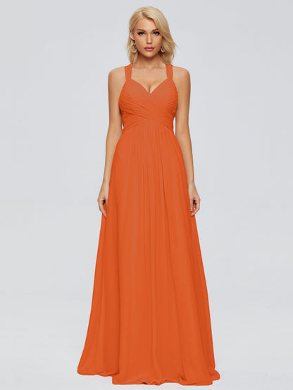 Josephine Spaghetti Straps Chiffon Bridesmaid Dresses