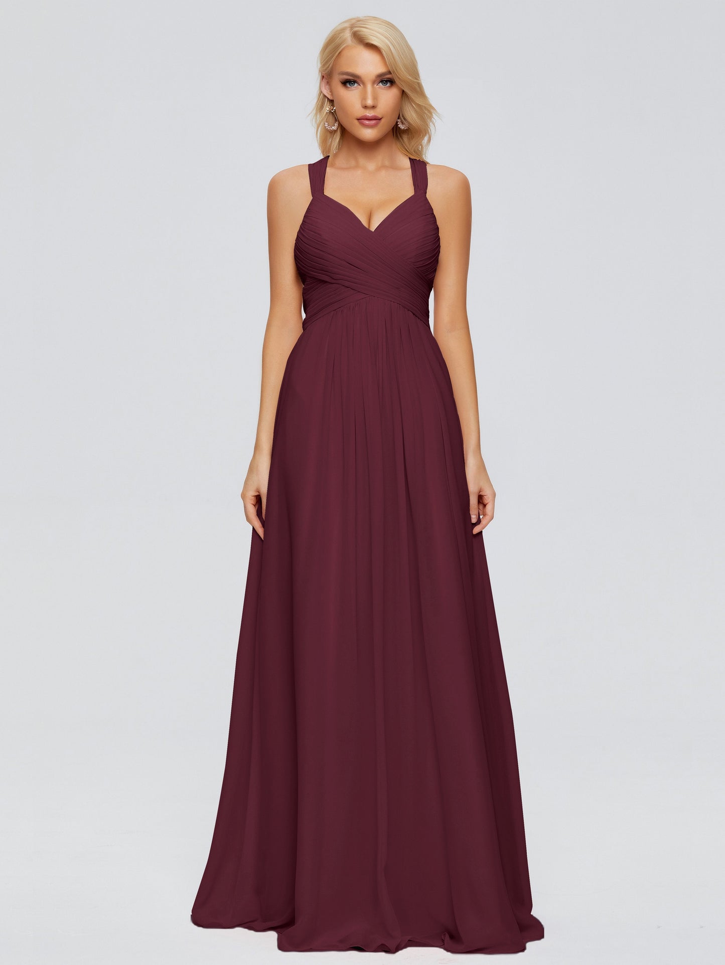 Josephine Spaghetti Straps Chiffon Bridesmaid Dresses