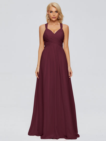 Josephine Spaghetti Straps Chiffon Bridesmaid Dresses
