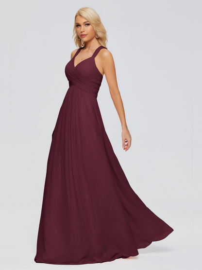 Josephine Spaghetti Straps Chiffon Bridesmaid Dresses