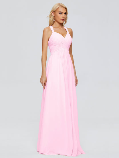 Josephine Spaghetti Straps Chiffon Bridesmaid Dresses