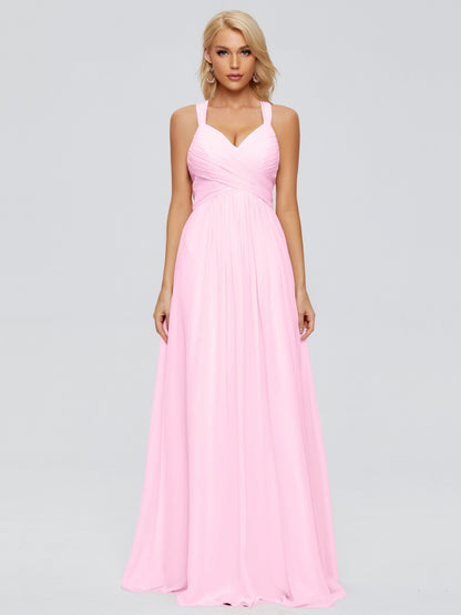 Josephine Spaghetti Straps Chiffon Bridesmaid Dresses