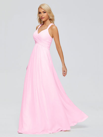 Josephine Spaghetti Straps Chiffon Bridesmaid Dresses