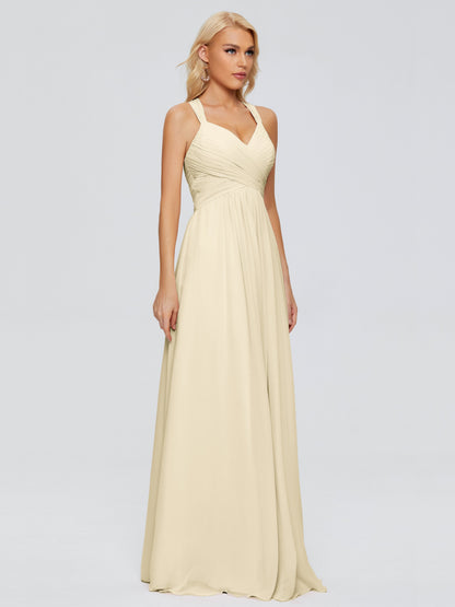 Josephine Spaghetti Straps Chiffon Bridesmaid Dresses