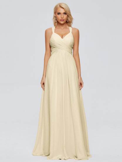 Josephine Spaghetti Straps Chiffon Bridesmaid Dresses
