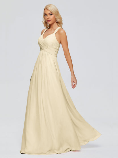 Josephine Spaghetti Straps Chiffon Bridesmaid Dresses