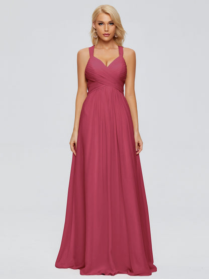 Josephine Spaghetti Straps Chiffon Bridesmaid Dresses