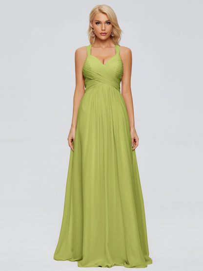 Josephine Spaghetti Straps Chiffon Bridesmaid Dresses