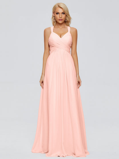 Josephine Spaghetti Straps Chiffon Bridesmaid Dresses