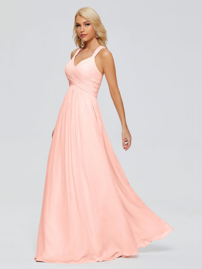 Josephine Spaghetti Straps Chiffon Bridesmaid Dresses