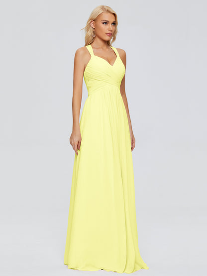 Josephine Spaghetti Straps Chiffon Bridesmaid Dresses
