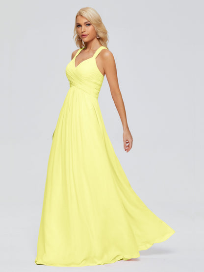 Josephine Spaghetti Straps Chiffon Bridesmaid Dresses