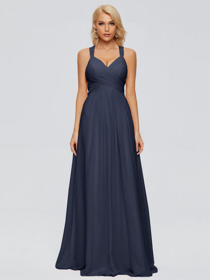 Josephine Spaghetti Straps Chiffon Bridesmaid Dresses