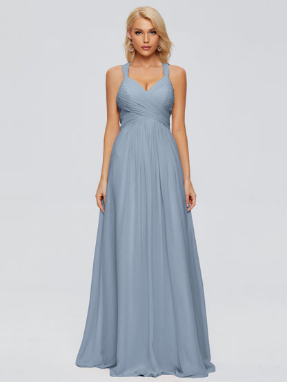 Josephine Spaghetti Straps Chiffon Bridesmaid Dresses