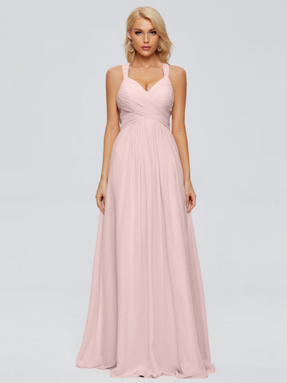 Josephine Spaghetti Straps Chiffon Bridesmaid Dresses