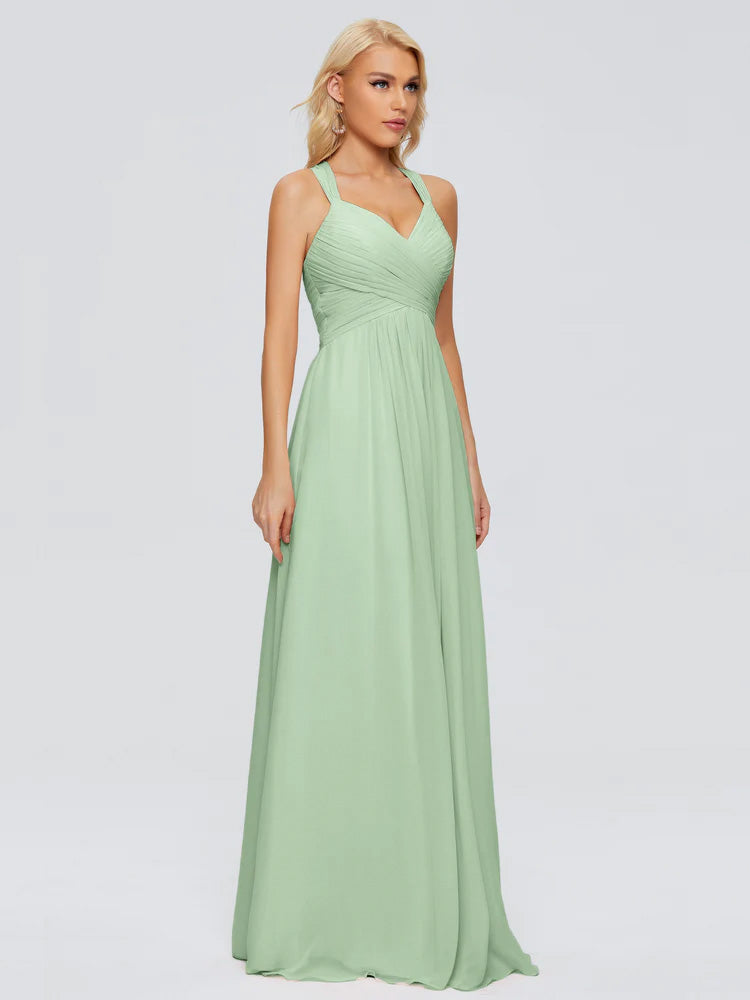 Josephine Spaghetti Straps Chiffon Bridesmaid Dresses