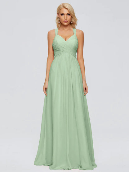 Josephine Spaghetti Straps Chiffon Bridesmaid Dresses