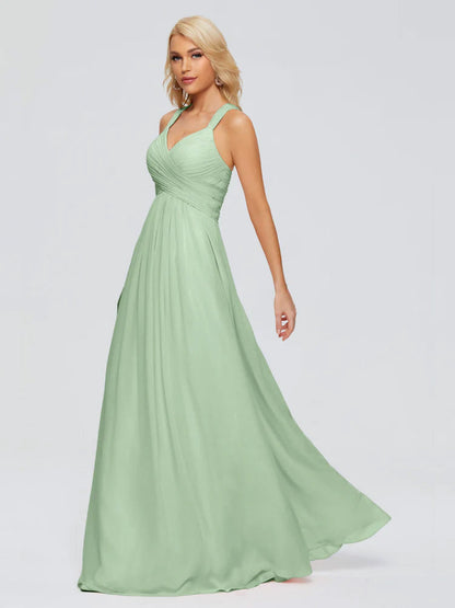 Josephine Spaghetti Straps Chiffon Bridesmaid Dresses